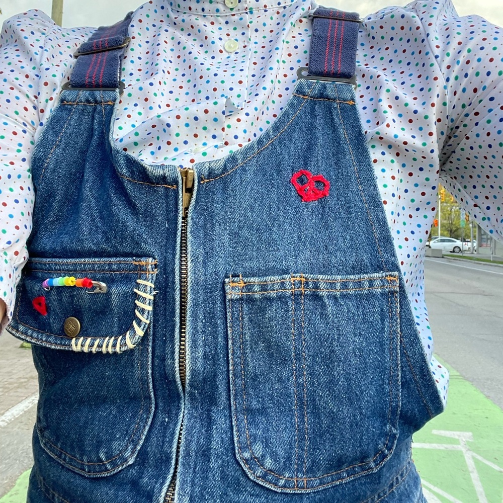 Big bill Upcycled vintage denim zip-up pinafore